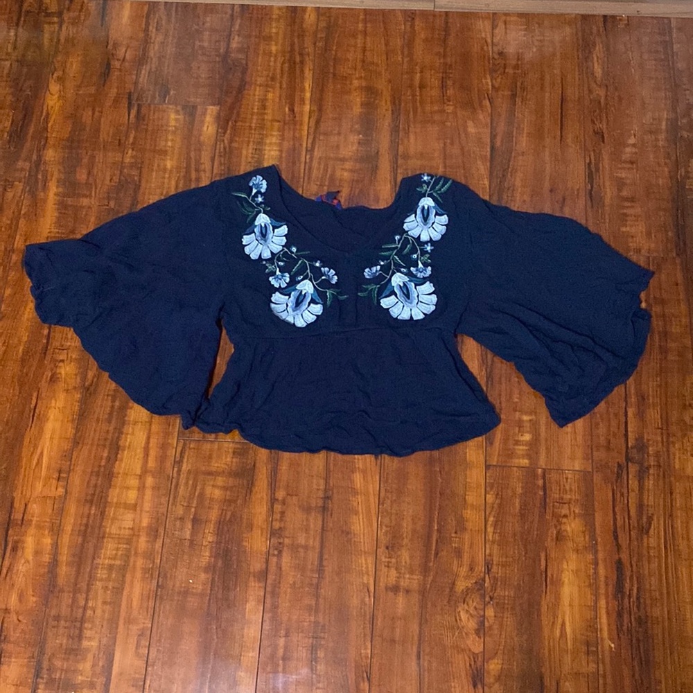 Blue Floral Blouse